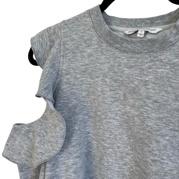 Rebecca Minkoff Ruffle Cold Shoulder Crewneck Sweatshirt - Picture 7 of 7